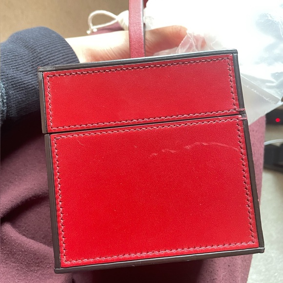 AUTHENTIC Moynat Calfskin Mini Vanity Case Clutch Red - Picture 16 of 16